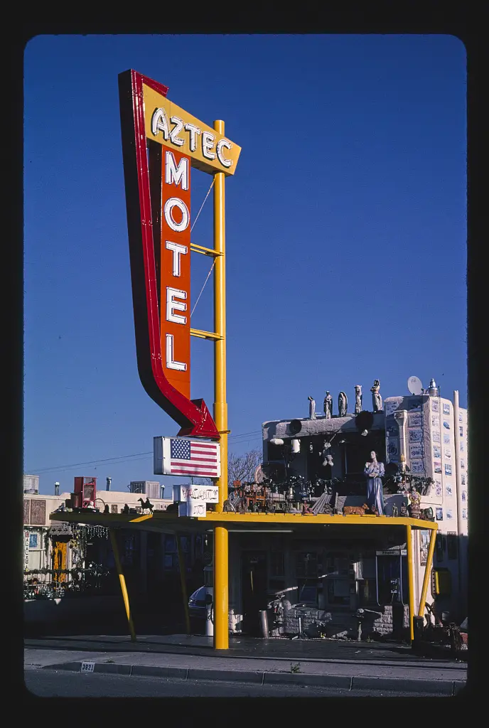 Aztec Motel, office and sign, Route 66, Albuquerque, New Mexico